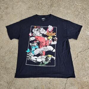 Vtg STREET FIGHTER Character Montage Graphic Fighting Video Game Tee Shirt XL